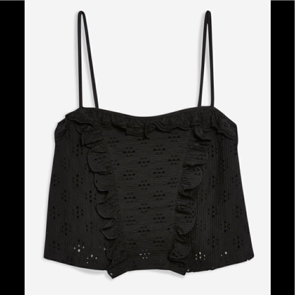 TopShop Eyelet Lace Trim Camisole Top